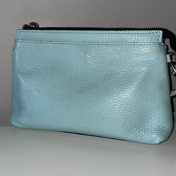 A. Bellucci Italian Leather Crossbody Baby blue and Gold Tone Hardware Small - Picture 2 of 9